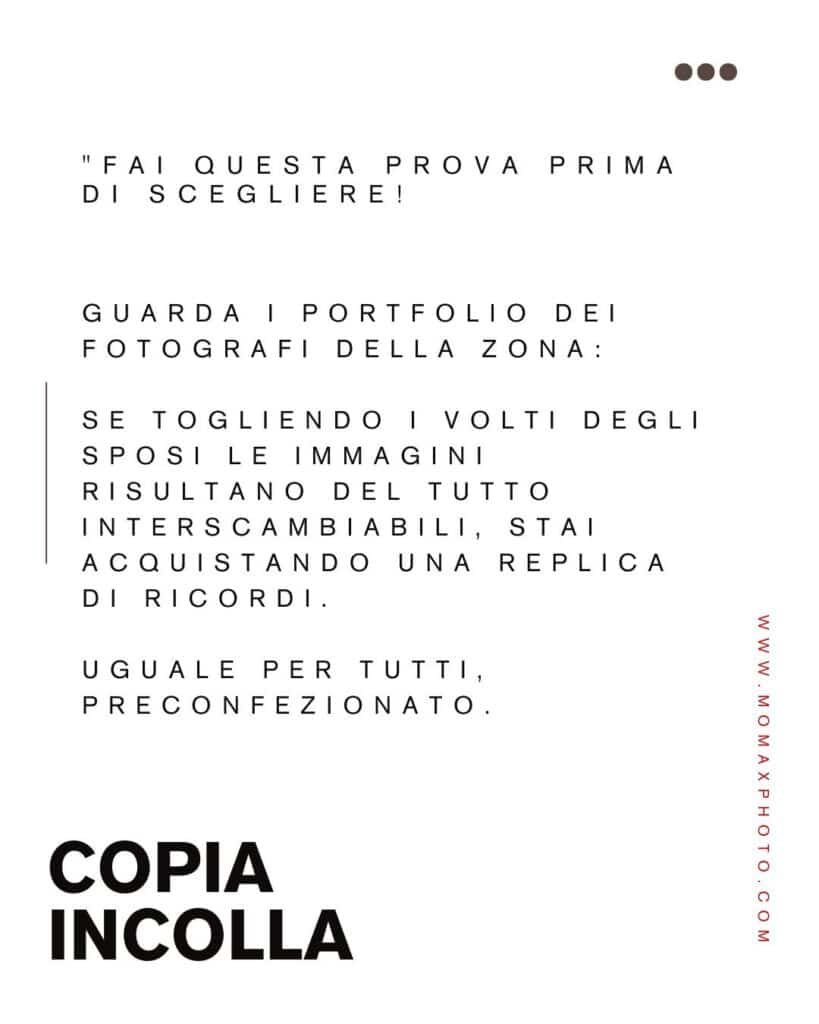 Seconda pagina del magazine The Wedding Clich&eacute; incentrata sull'omologazione di massa delle fotografie di matrimonio - Momaxphoto